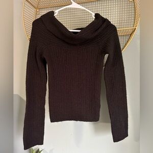 H&M Black Ribbed Cowl Neck Sweater